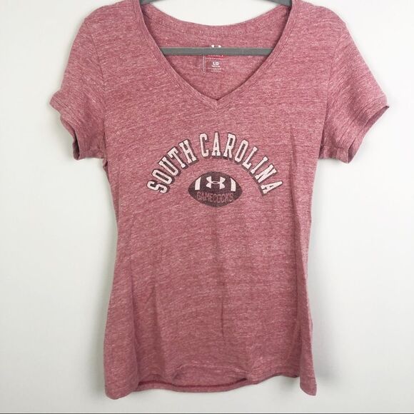 UNDER ARMOUR | USC Gamecocks V-neck Short Sleeve Tee Legacy L - Picture 1 of 8